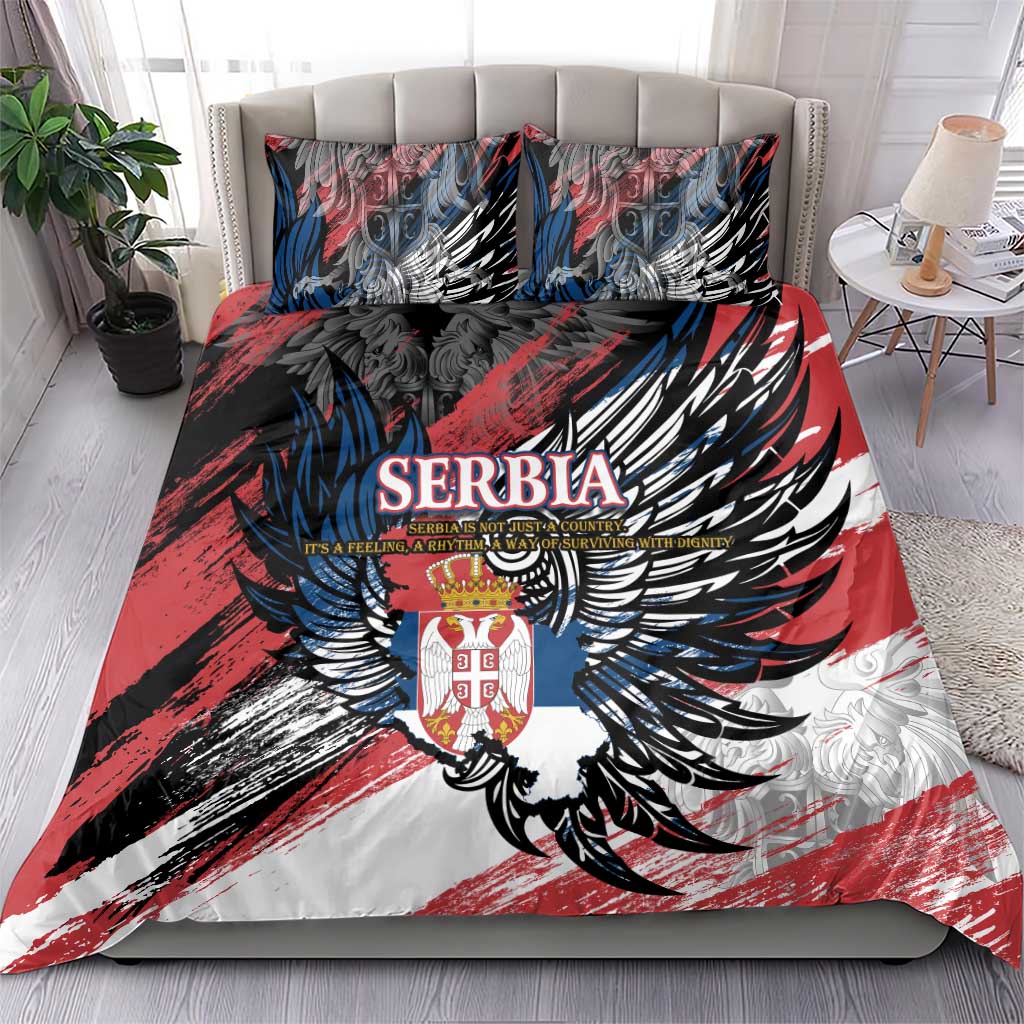 Serbia Bedding Set Wings of the Nation Crown of Heritage