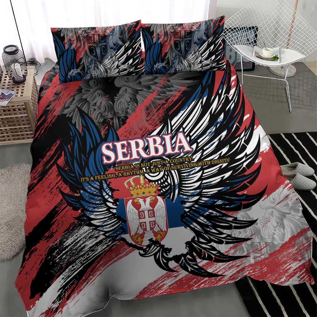 Serbia Bedding Set Wings of the Nation Crown of Heritage