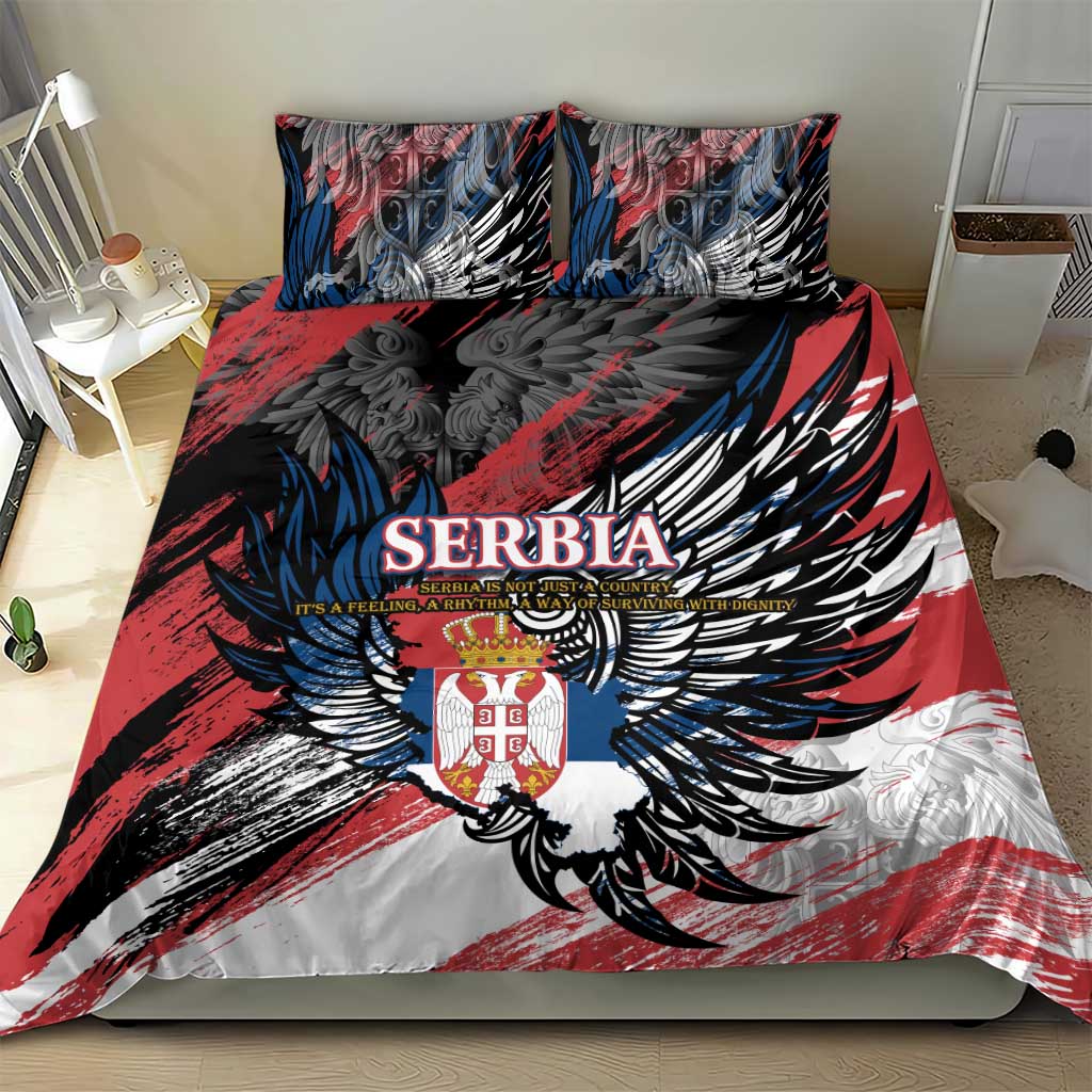 Serbia Bedding Set Wings of the Nation Crown of Heritage