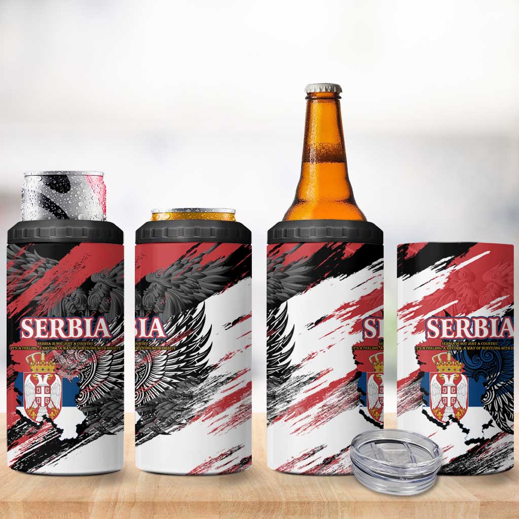 Serbia 4 in 1 Can Cooler Tumbler Wings of the Nation Crown of Heritage