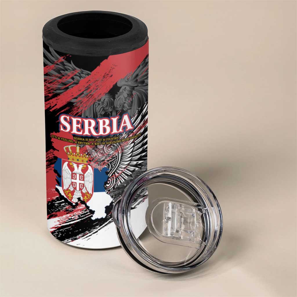 Serbia 4 in 1 Can Cooler Tumbler Wings of the Nation Crown of Heritage