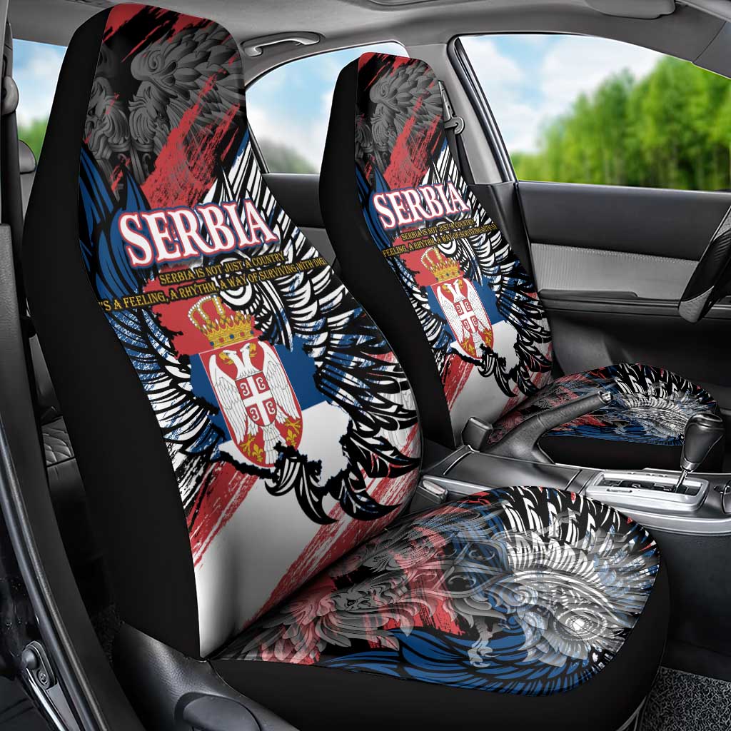 Serbia Car Seat Cover Wings of the Nation Crown of Heritage