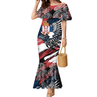 Serbia Family Matching Mermaid Dress and Hawaiian Shirt Wings of the Nation Crown of Heritage