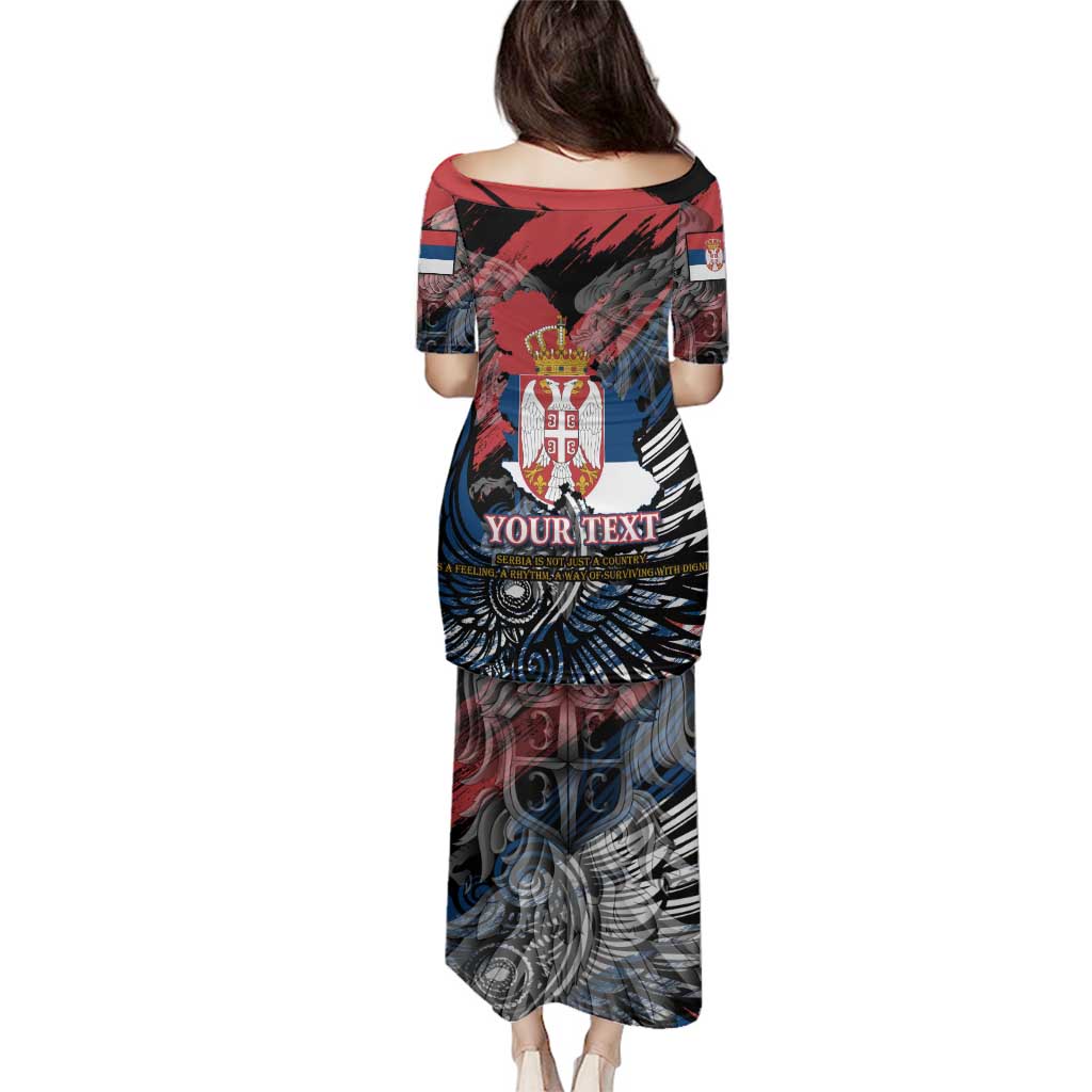 Serbia Family Matching Puletasi and Hawaiian Shirt Wings of the Nation Crown of Heritage