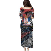 Serbia Family Matching Puletasi and Hawaiian Shirt Wings of the Nation Crown of Heritage