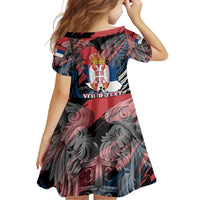 Serbia Family Matching Short Sleeve Bodycon Dress and Hawaiian Shirt Wings of the Nation Crown of Heritage