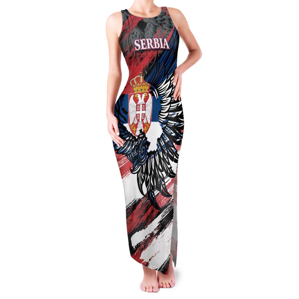 Serbia Family Matching Tank Maxi Dress and Hawaiian Shirt Wings of the Nation Crown of Heritage