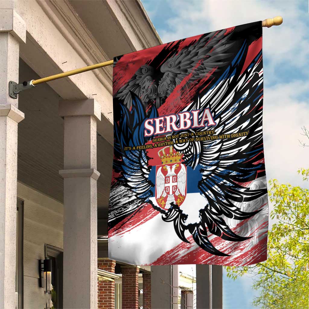 Serbia Garden Flag Wings of the Nation Crown of Heritage
