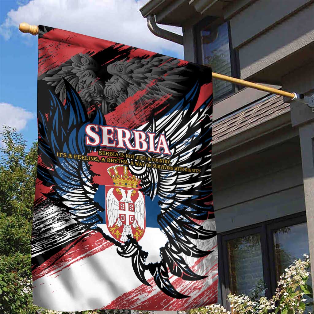Serbia Garden Flag Wings of the Nation Crown of Heritage