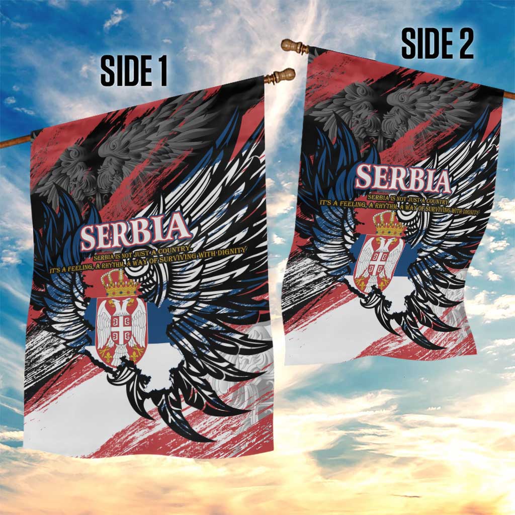 Serbia Garden Flag Wings of the Nation Crown of Heritage