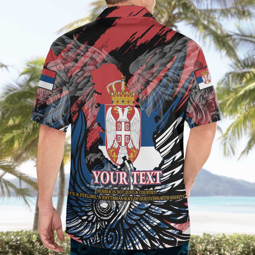 Serbia Hawaiian Shirt Wings of the Nation Crown of Heritage