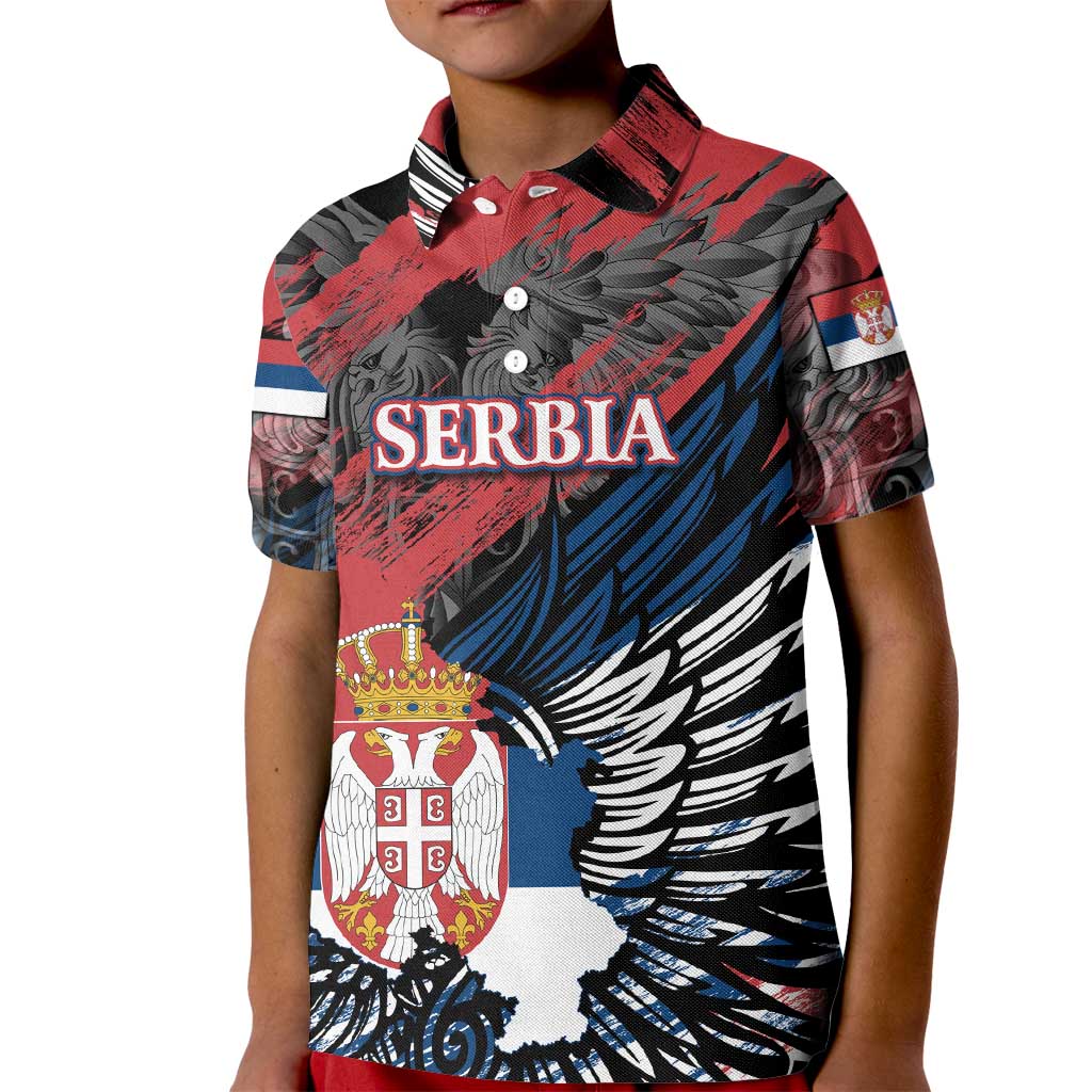 Serbia Kid Polo Shirt Wings of the Nation Crown of Heritage