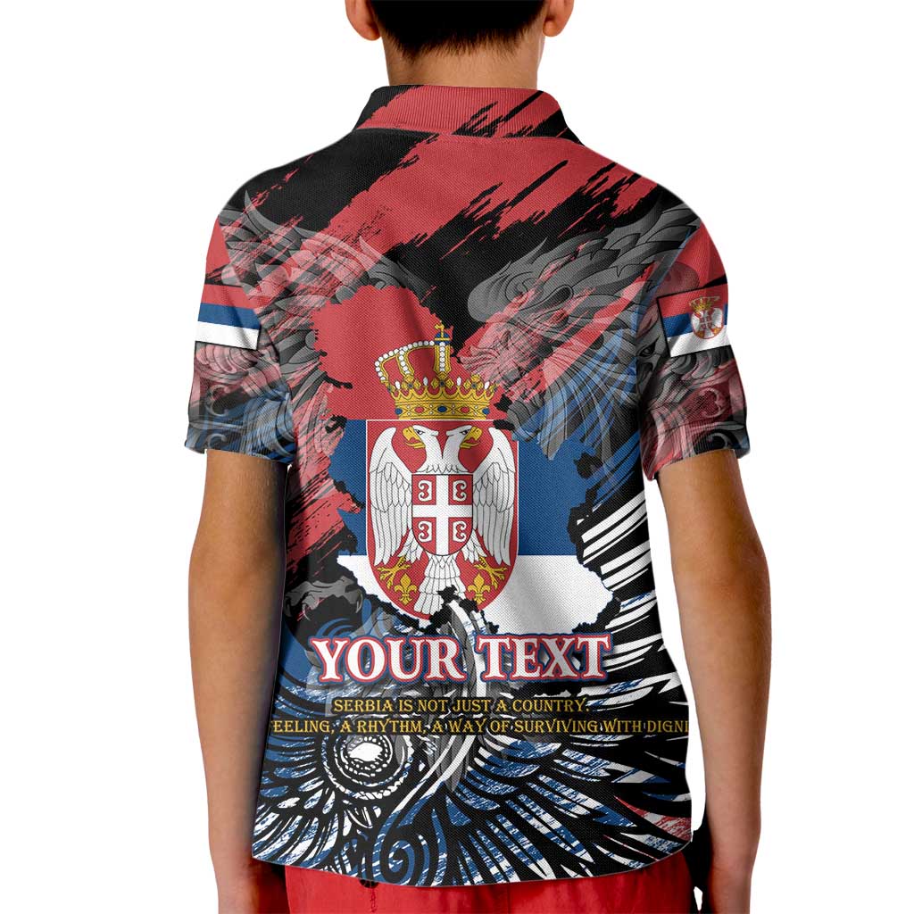 Serbia Kid Polo Shirt Wings of the Nation Crown of Heritage