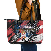Serbia Leather Tote Bag Wings of the Nation Crown of Heritage