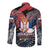 Serbia Long Sleeve Button Shirt Wings of the Nation Crown of Heritage