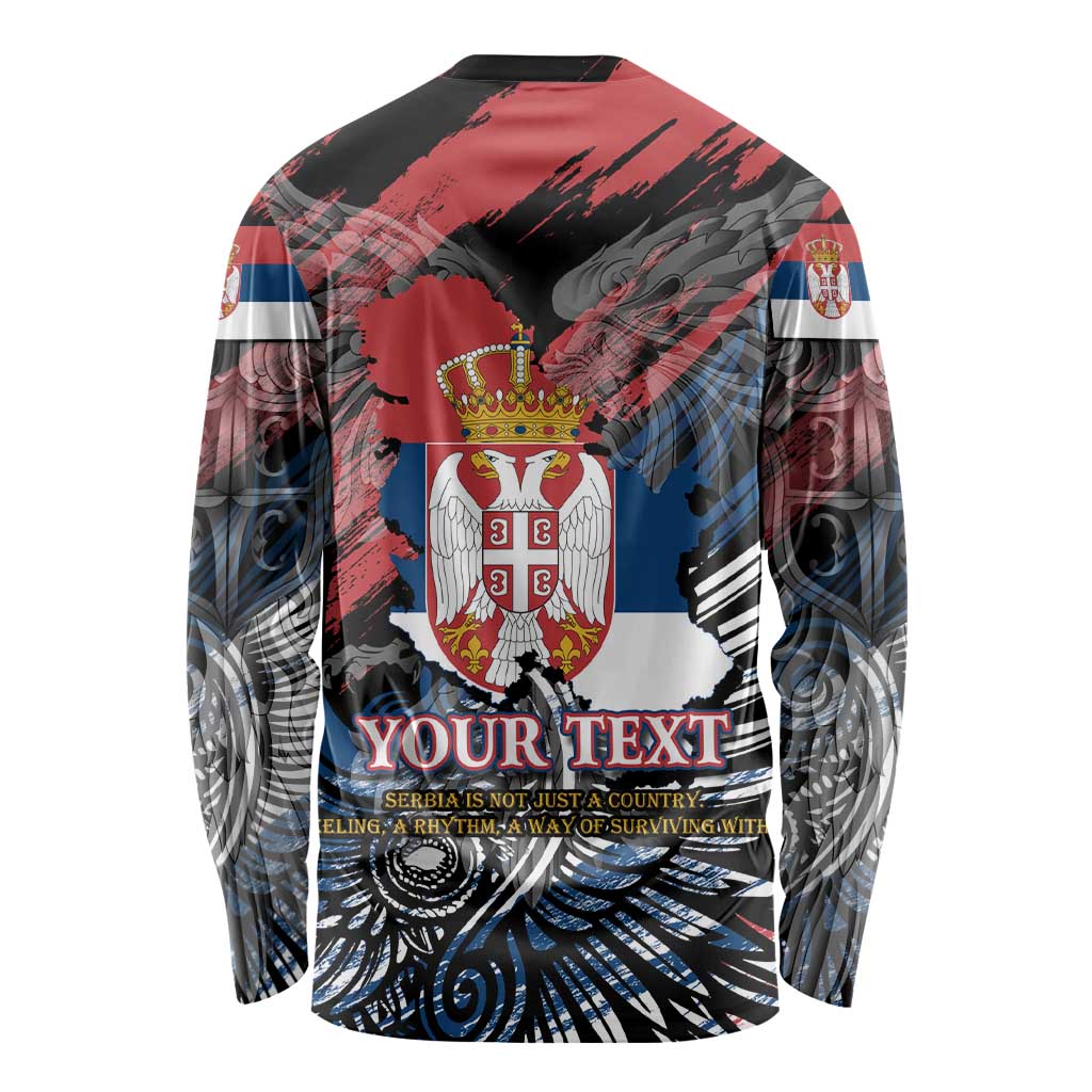 Serbia Long Sleeve Shirt Wings of the Nation Crown of Heritage