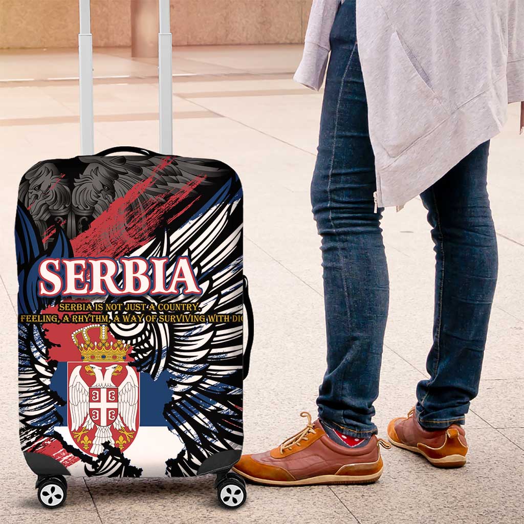Serbia Luggage Cover Wings of the Nation Crown of Heritage