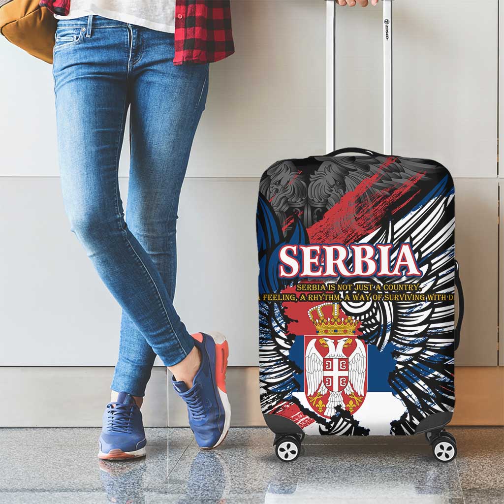 Serbia Luggage Cover Wings of the Nation Crown of Heritage