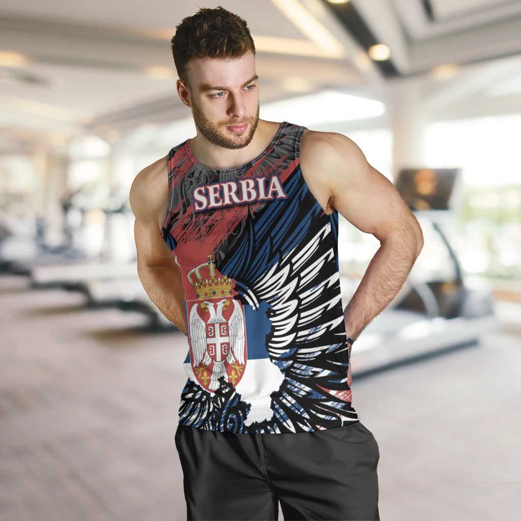 Serbia Men Tank Top Wings of the Nation Crown of Heritage