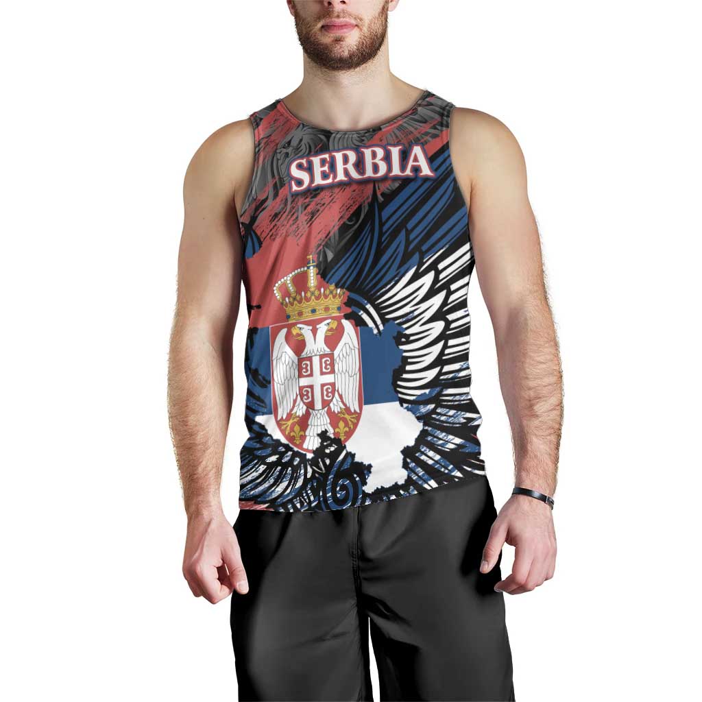 Serbia Men Tank Top Wings of the Nation Crown of Heritage