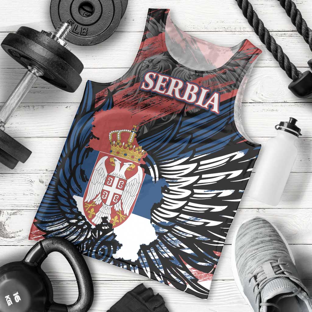 Serbia Men Tank Top Wings of the Nation Crown of Heritage