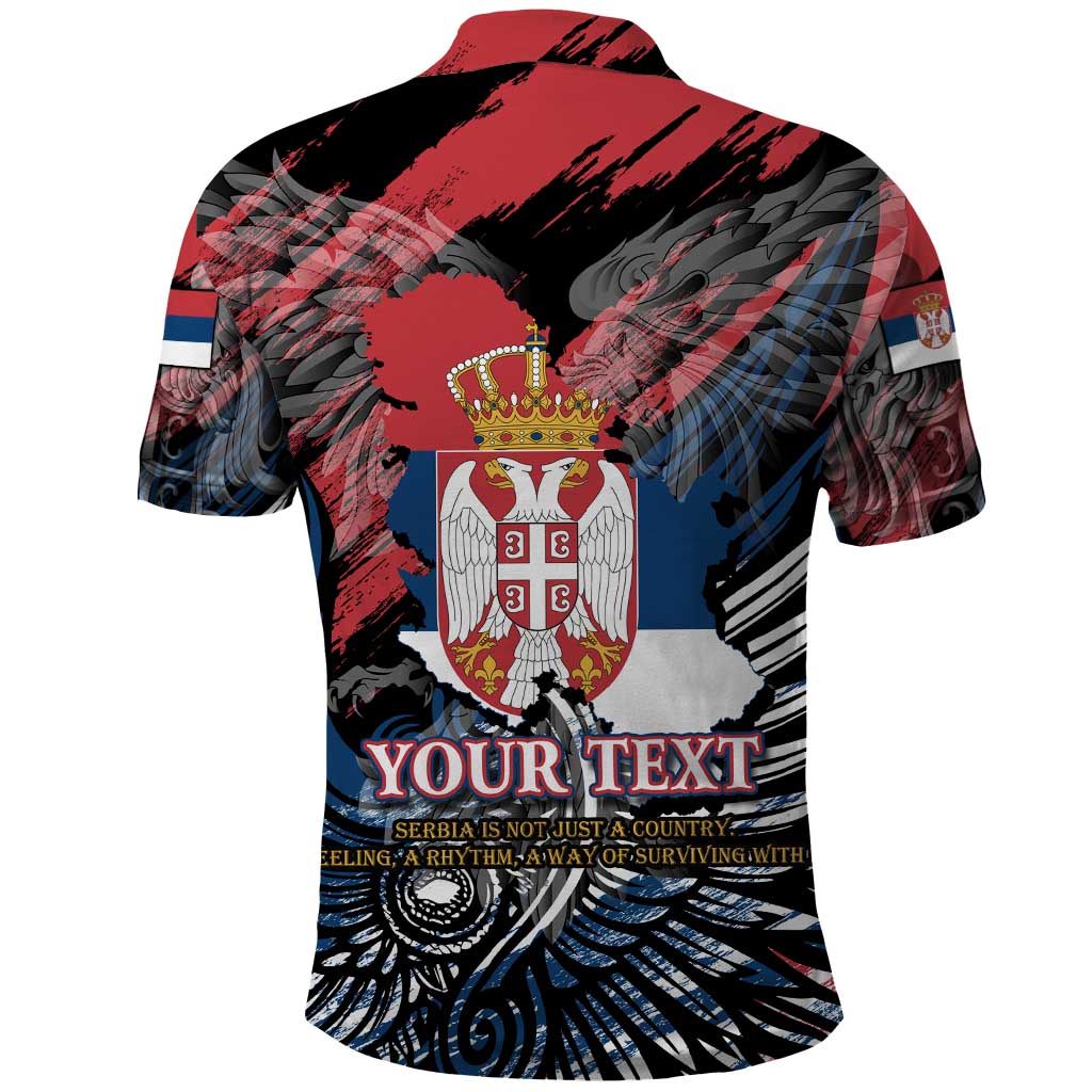 Serbia Polo Shirt Wings of the Nation Crown of Heritage