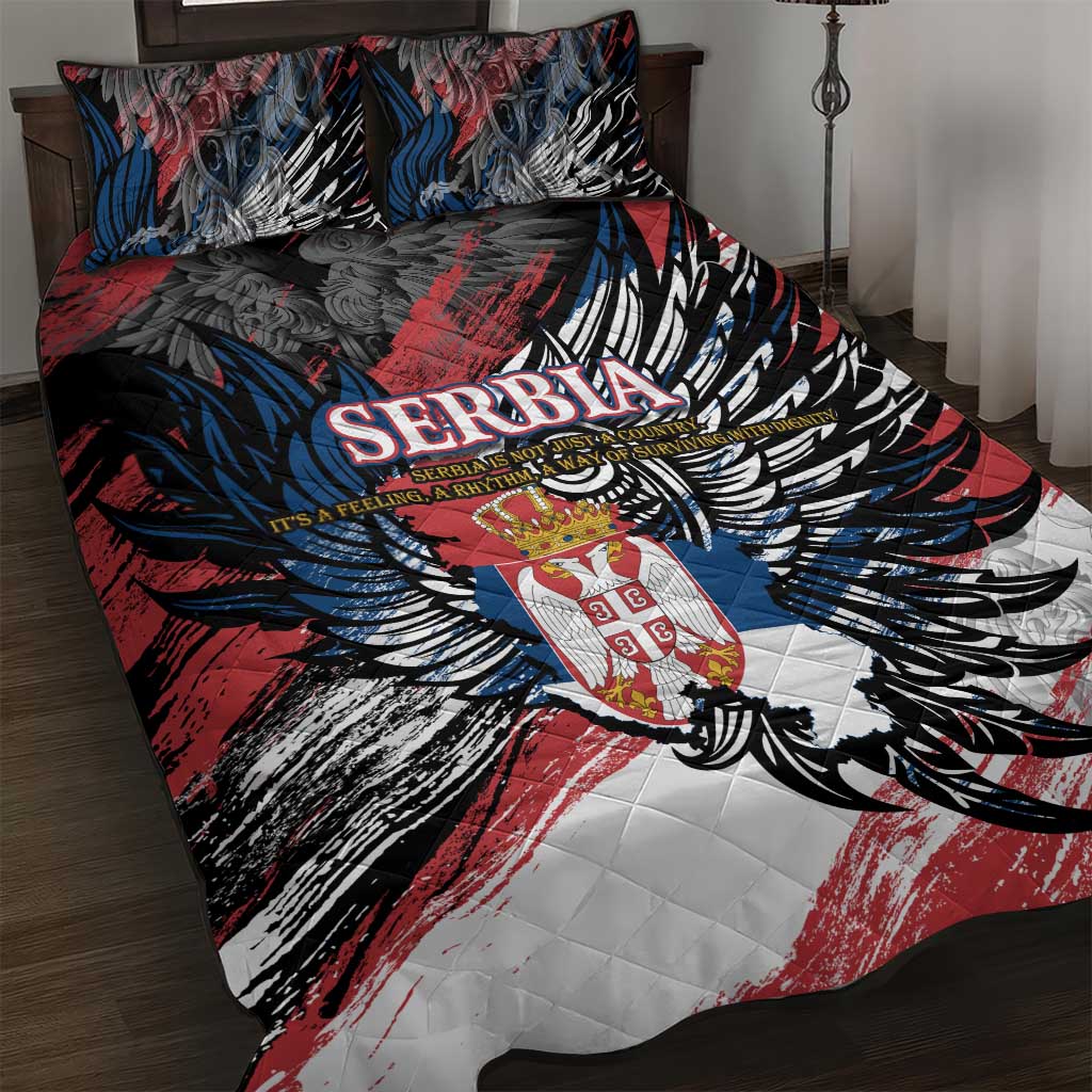 Serbia Quilt Bed Set Wings of the Nation Crown of Heritage