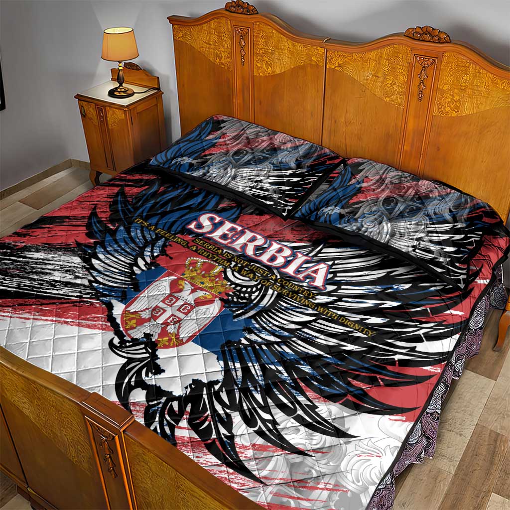 Serbia Quilt Bed Set Wings of the Nation Crown of Heritage