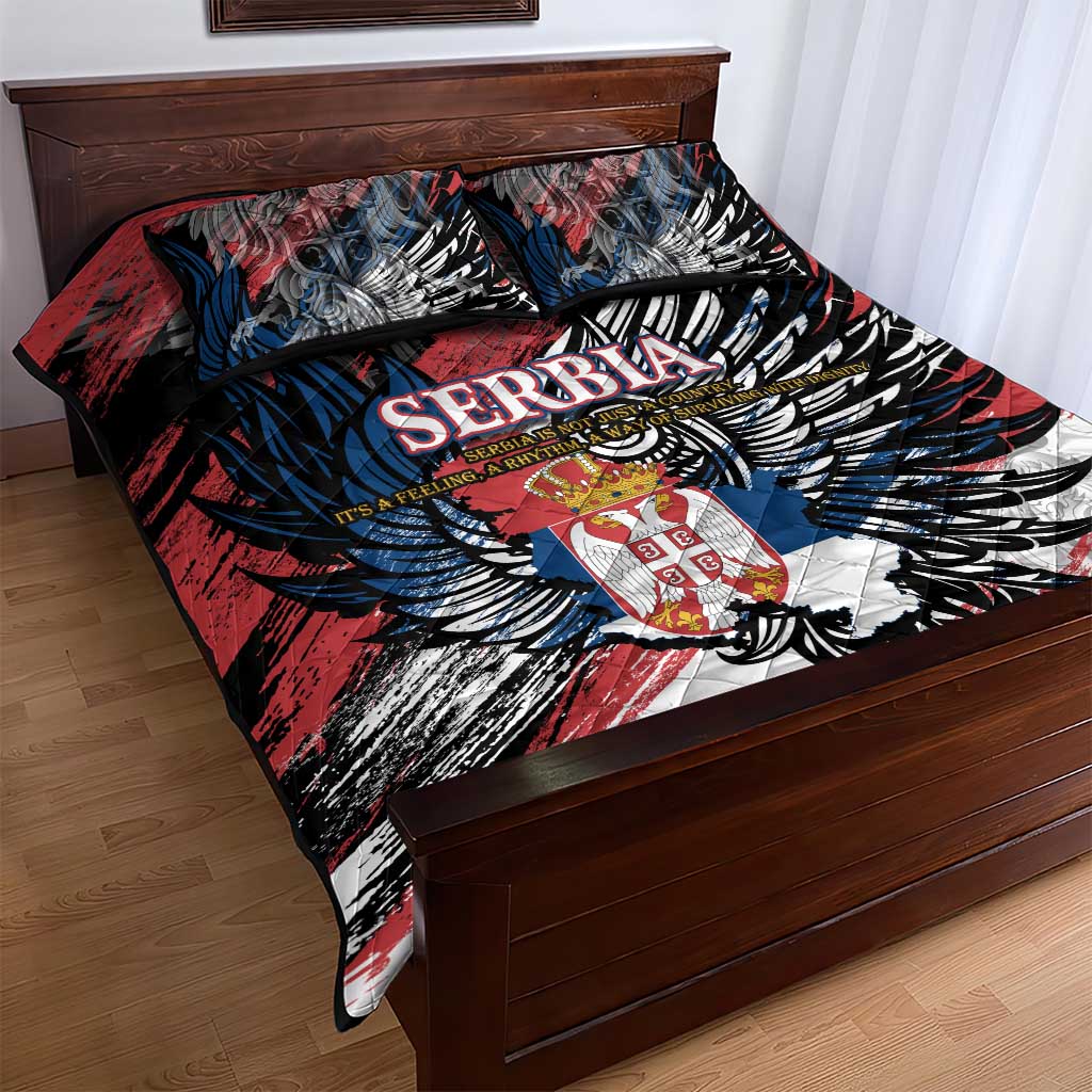 Serbia Quilt Bed Set Wings of the Nation Crown of Heritage