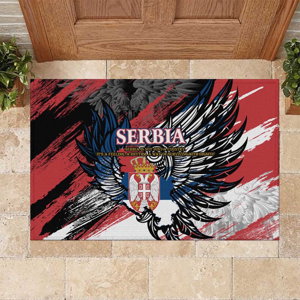 Serbia Rubber Doormat Wings of the Nation Crown of Heritage