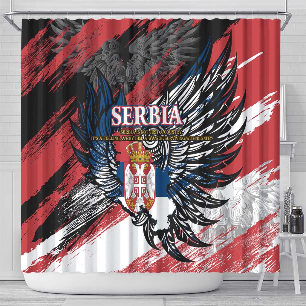 Serbia Shower Curtain Wings of the Nation Crown of Heritage