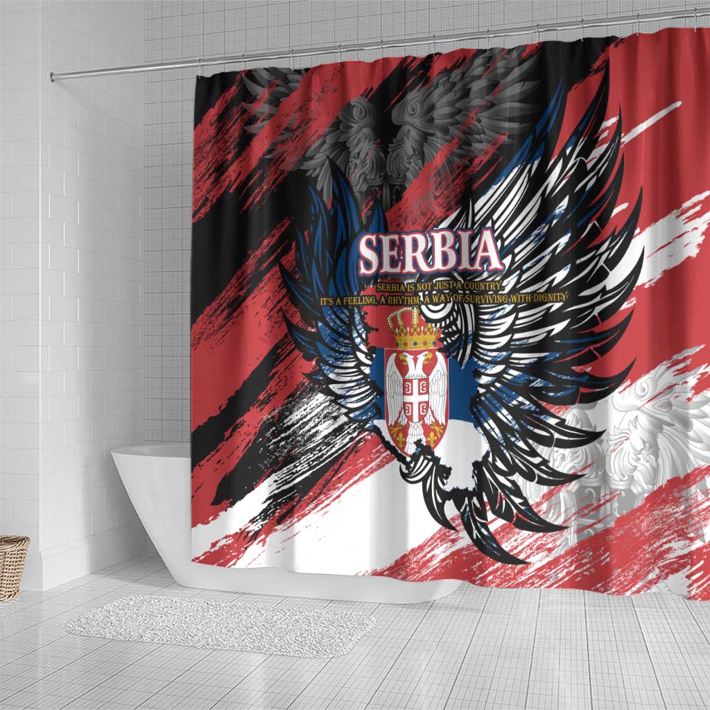 Serbia Shower Curtain Wings of the Nation Crown of Heritage