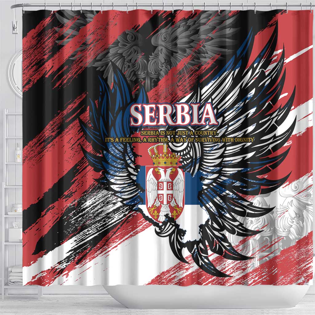 Serbia Shower Curtain Wings of the Nation Crown of Heritage