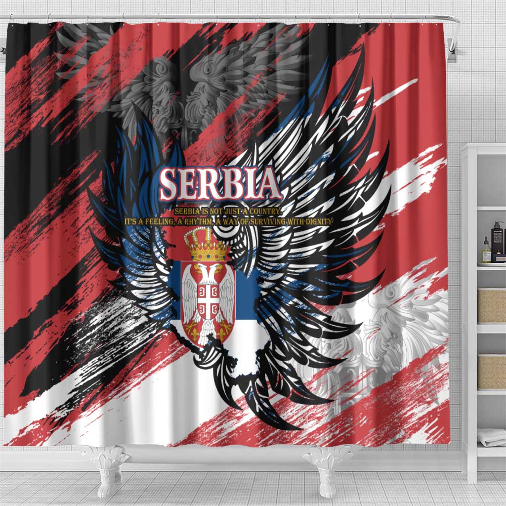 Serbia Shower Curtain Wings of the Nation Crown of Heritage