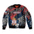 Serbia Sleeve Zip Bomber Jacket Wings of the Nation Crown of Heritage
