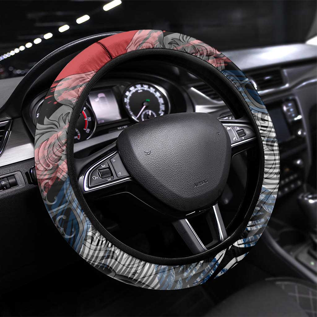Serbia Steering Wheel Cover Wings of the Nation Crown of Heritage