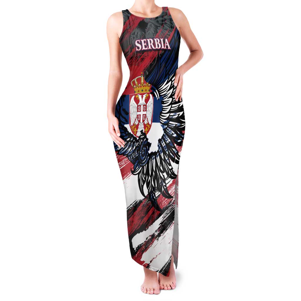Serbia Tank Maxi Dress Wings of the Nation Crown of Heritage