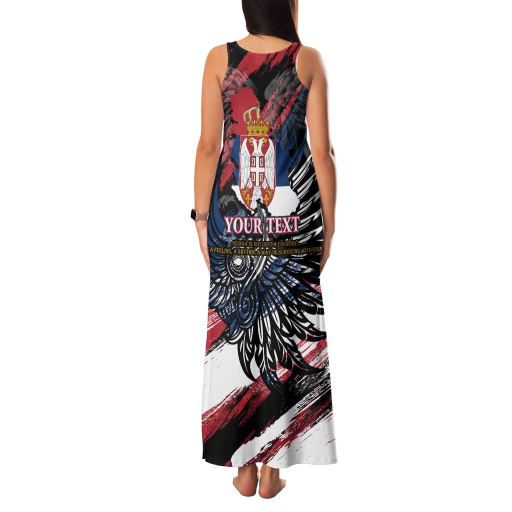 Serbia Tank Maxi Dress Wings of the Nation Crown of Heritage