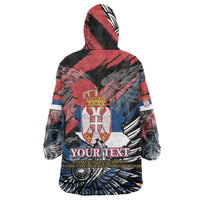 Serbia Wearable Blanket Hoodie Wings of the Nation Crown of Heritage