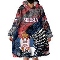 Serbia Wearable Blanket Hoodie Wings of the Nation Crown of Heritage