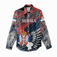 Serbia Women Casual Shirt Wings of the Nation Crown of Heritage