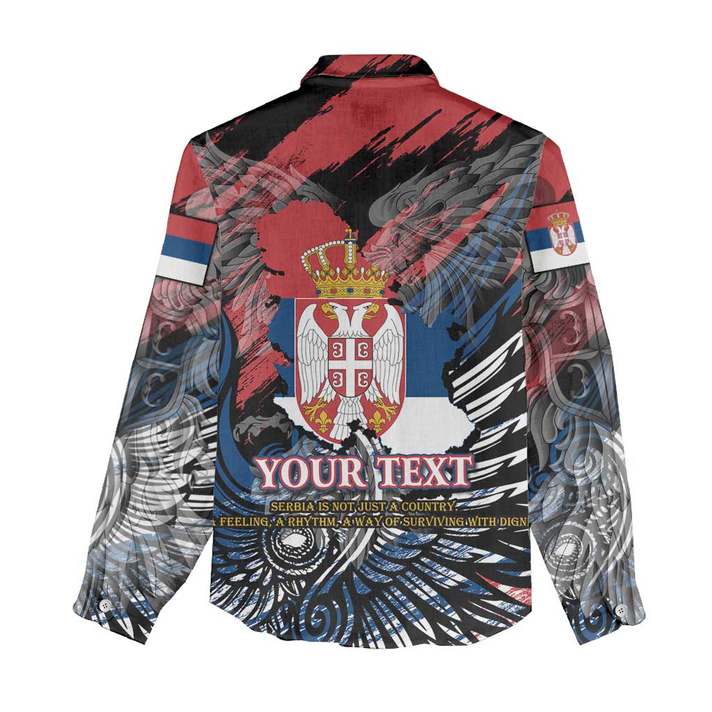 Serbia Women Casual Shirt Wings of the Nation Crown of Heritage
