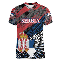 Serbia Women V-Neck T-Shirt Wings of the Nation Crown of Heritage