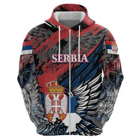 Serbia Zip Hoodie Wings of the Nation Crown of Heritage