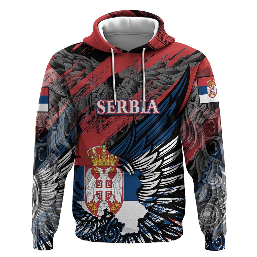 Serbia Zip Hoodie Wings of the Nation Crown of Heritage