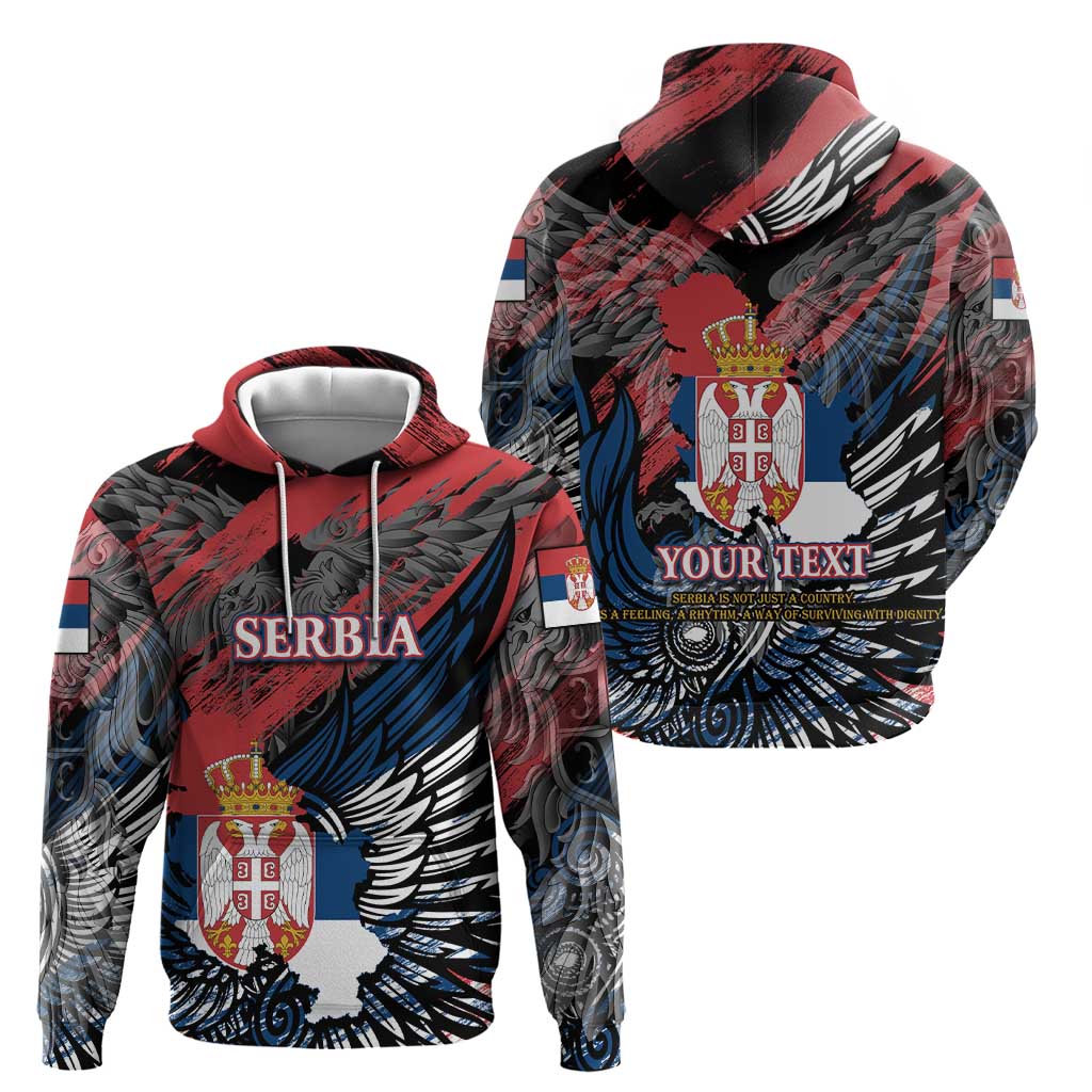 Serbia Zip Hoodie Wings of the Nation Crown of Heritage