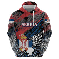 Serbia Zip Hoodie Wings of the Nation Crown of Heritage