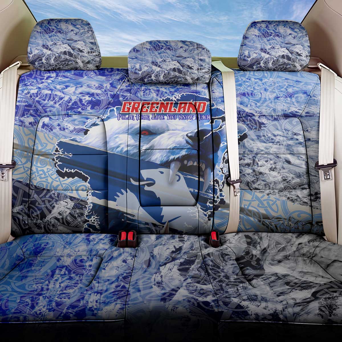 Greenland Back Car Seat Cover Polar Bear Power You Snow Much