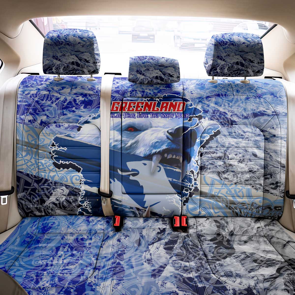 Greenland Back Car Seat Cover Polar Bear Power You Snow Much
