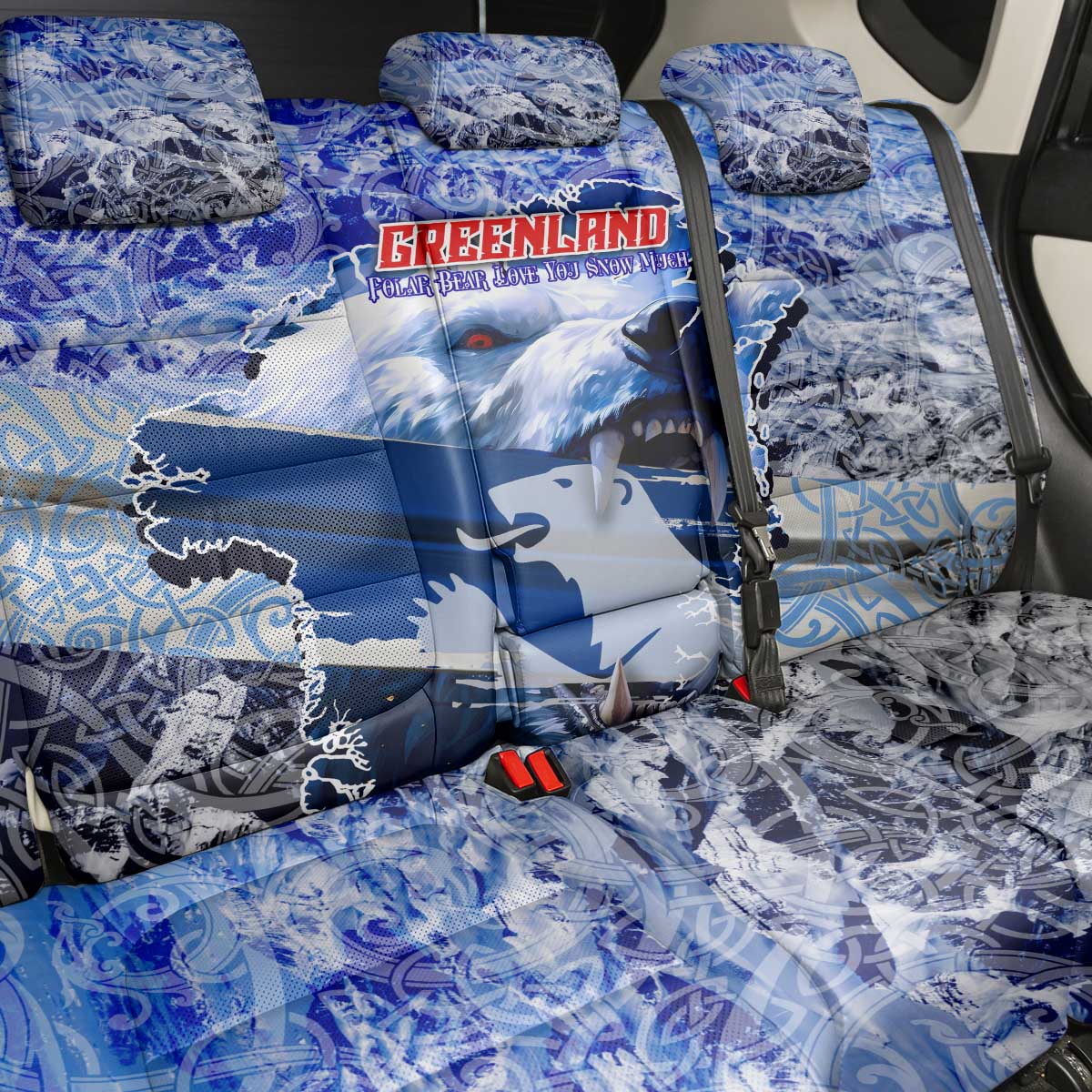 Greenland Back Car Seat Cover Polar Bear Power You Snow Much